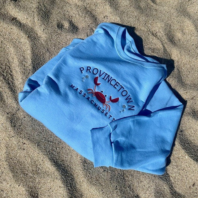 Provincetown Cape Cod Crab Embroidered Crewneck Sweatshirt