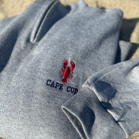Cape Cod Lobster Embroidered Quarter Zip Sweatshirt